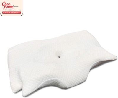 Cocofoam Butterfly Cervical Memory Foam Solid Orthopaedic Pillow Pack of 1(White)