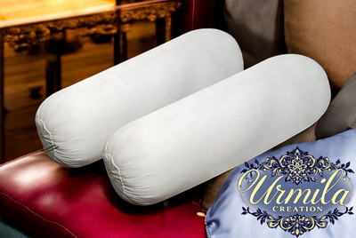 Urmila Creation Round Microfibre Solid Bolster Pack of 2(White)