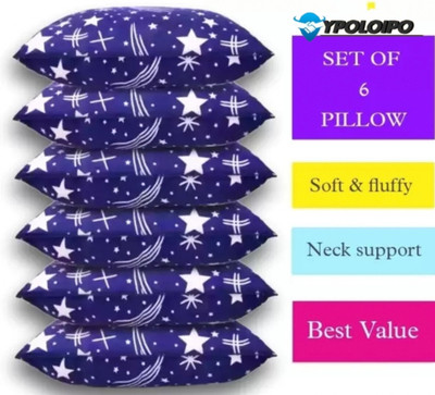 GUNVAR INDIA PRIVATE LIMITED LUXURY Polyester Fibre Solid Sleeping Pillow Pack of 6(Blue)