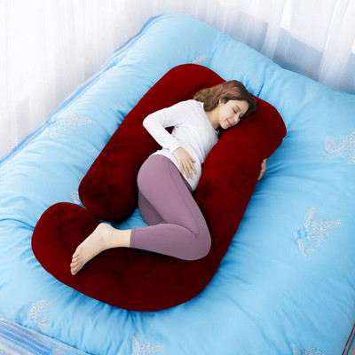 THUKRAN Polyester Fibre Solid Pregnancy Pillow Pack of 1(Maroon)