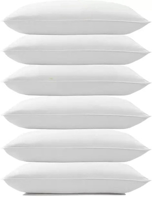 YPOLOIPO LUXURY Polyester Fibre Abstract Sleeping Pillow Pack of 6(White)