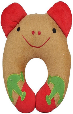 InEffable Cotton U Shape Baby Pillow Pack of 1(Light Brown, Red)