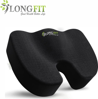 longfit Foam Solid Cushion Pack of 1(Black)