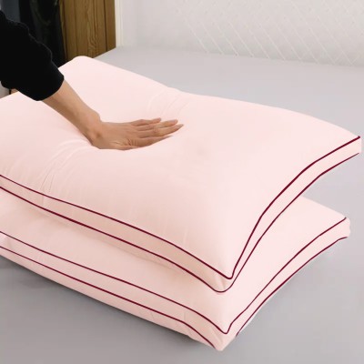 ADBENI HOME Microfibre Solid Sleeping Pillow Pack of 2(Blush-Maroon)