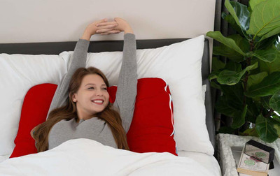 JoJo Polyester Fibre Solid Pregnancy Pillow Pack of 1(Red)
