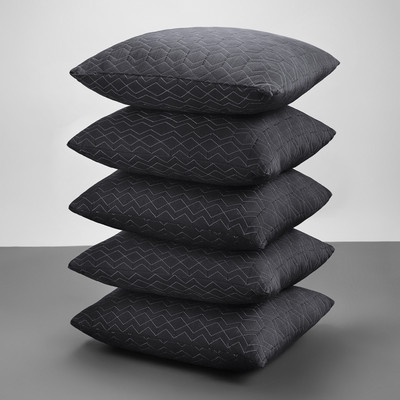 LA VERNE Microfibre Cushion Pack of 5 Geometric LUXURY(Grey)