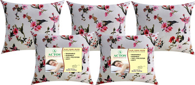 ACTOS Microfibre Floral Cushion Pack of 5(White)