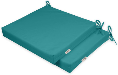Vargottam Foam Solid Chair Pad Pack of 2(Turquoise Green)