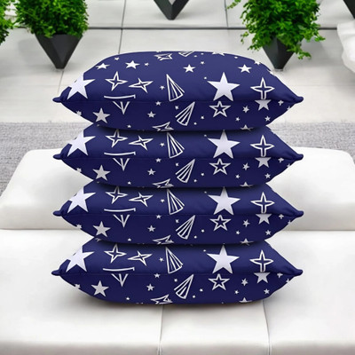 Cozy Palace Microfibre Solid Sleeping Pillow Pack of 4(Blue)