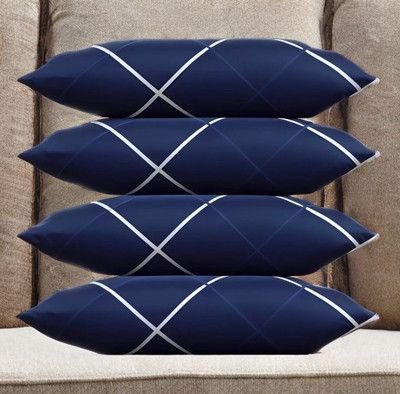 Urmila Creation LUXURY Microfibre Solid Sleeping Pillow Pack of 4(Blue)