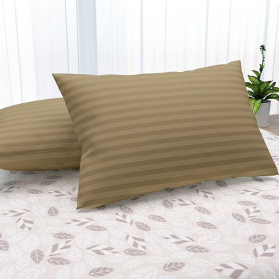 LA VERNE Microfibre Sleeping Pillow Pack of 2 Stripes(Brown)