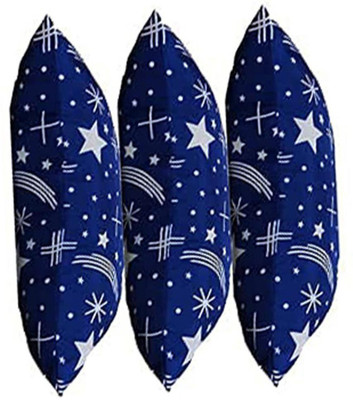 brightjex Microfibre Solid Sleeping Pillow Pack of 3(Blue Star)
