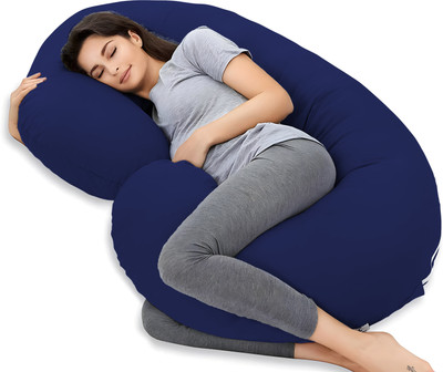 Mom's Moon Ultra Soft Comfortable C Shaped Microfibre Solid Pregnancy Pillow Pack of 1(Dark Blue)