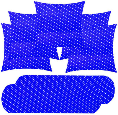 SANJU BROTHER 2 Bolester 5 Cushion Microfibre Abstract Bolster Pack of 7(Dark Blue)