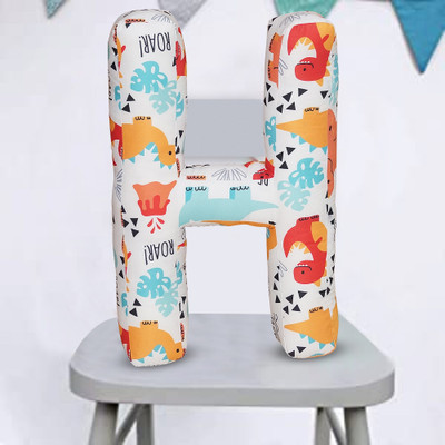 Oscar Home Alphabet Cushion H Letter Pillow H Hand made decorative Bedroom Sofa Couch Microfibre Solid Cushion Pack of 1(Multicolor)