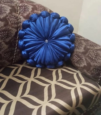 GTX Microfibre Cushion Pack of 1 Solid Decorative(Blue)