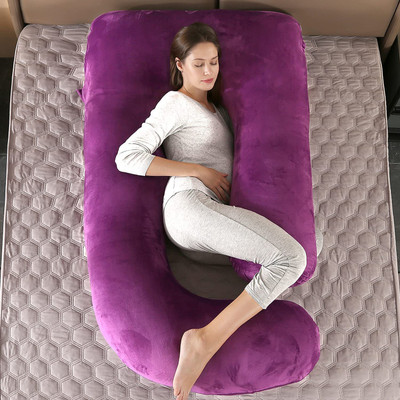 DCM Microfibre Solid Pregnancy Pillow Pack of 1(WINE)