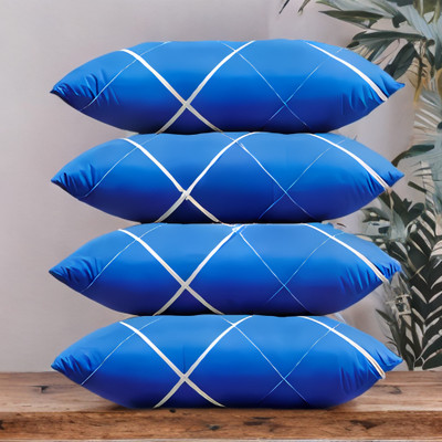 YPOLOIPO Polyester Fibre Sleeping Pillow Pack of 4 Abstract LUXURY(Blue)