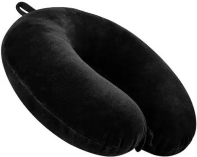 avyaan luxury Polyester Fibre Abstract Travel Pillow Pack of 1(Black)