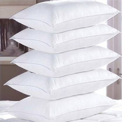 LIPONOS Polyester Fibre Abstract Sleeping Pillow Pack of 5(White)