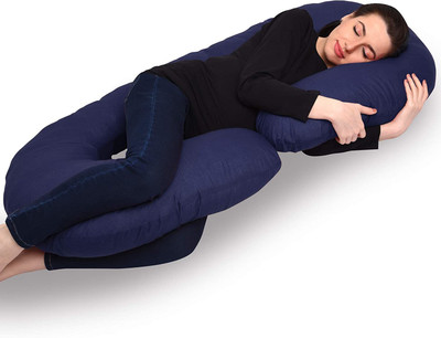 OZLY ultra soft c shaped pillow Microfibre Solid Pregnancy Pillow Pack of 1(Dark Blue)