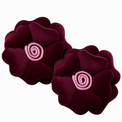 VISHAL TRADER Microfibre Cushion Pack of 2 Floral Flower Cushion(Purple)