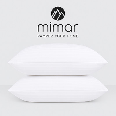 mimar homes Microfibre Sleeping Pillow Pack of 2 Solid NA(White)