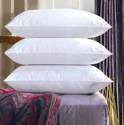 EIRINI Microfibre Sleeping Pillow Pack of 3 Solid LUXURY(White)