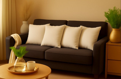 Homeiko Microfibre Cushion Pack of 4 Geometric(White)