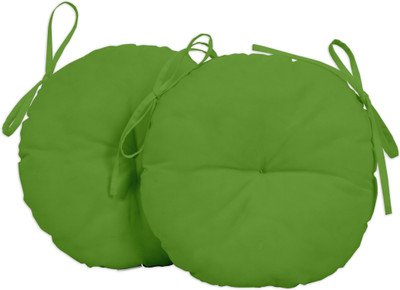 Vargottam Polyester Fibre Solid Chair Pad Pack of 2(Green)
