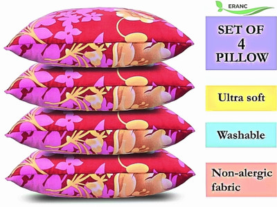 GOGA LUXURY Polyester Fibre Abstract Sleeping Pillow Pack of 4(Pink)