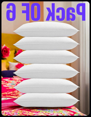 Urmila Creation White Pillow 6 Microfibre Solid Sleeping Pillow Pack of 6(White)
