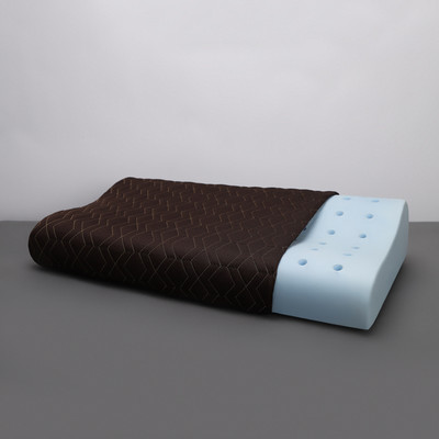 LA VERNE Cervical Contour Memory Stomache / Side Sleepers / Anti-Snoring Memory Foam Geometric Sleeping Pillow Pack of 1(Brown)