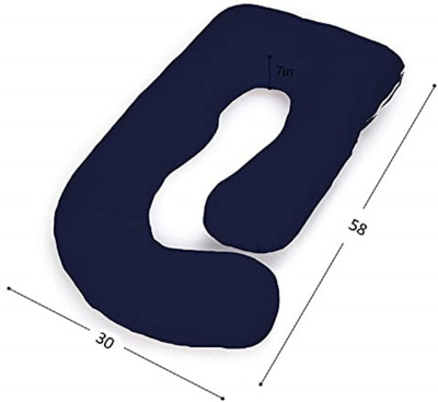 Get IT Polyester Fibre Solid Pregnancy Pillow Pack of 1(Navy Blue)