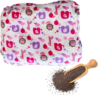 Baby Pair Mustard Seeds Baby Pillow Pack of 1 Animals Head Support Pillow for Newborns – Mustard Seed Filling for Comfort and Safety(Pink and White)