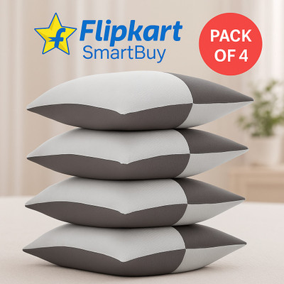 Flipkart SmartBuy HOME FURNISING Microfibre Solid Sleeping Pillow Pack of 4(White, Grey)