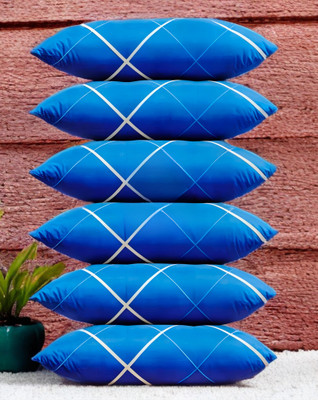 GUNVAR INDIA PRIVATE LIMITED LUXURY Polyester Fibre Solid Sleeping Pillow Pack of 6(Blue)