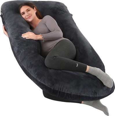 Soo Jaoo Maternity Series Polyester Fibre Solid Pregnancy Pillow Pack of 1(Black)