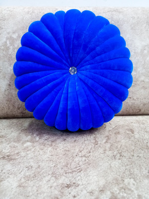 Shri Ganesh Handloom Microfibre Solid Cushion Pack of 1(Blue)