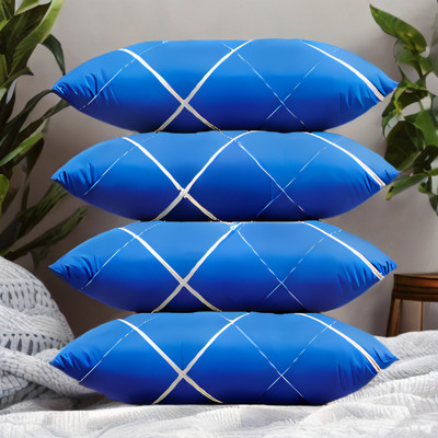 GUNVAR INDIA PRIVATE LIMITED LUXURY Polyester Fibre Abstract Sleeping Pillow Pack of 4(Blue)