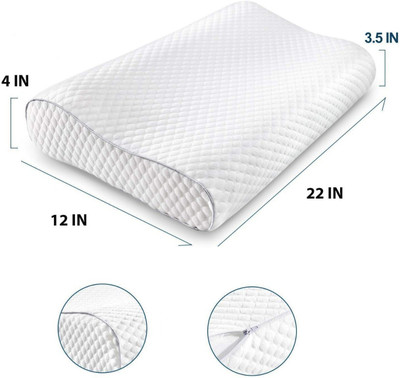 manshav Memory Foam Solid Orthopaedic Pillow Pack of 1(White)