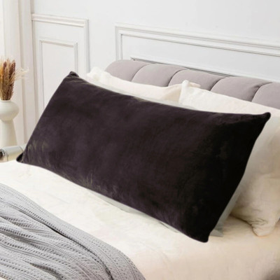 maatrikaa Full Body Long Pillow(54x18 Inch) with Velvet Cover for Side Sleeping & Cuddling Microfibre Solid Body Pillow Pack of 1(Coffee)