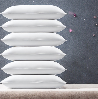 LIPONOS LUXURY Polyester Fibre Solid Sleeping Pillow Pack of 6(White)