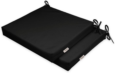 Vargottam Foam Solid Chair Pad Pack of 2(Black)