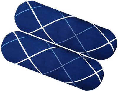 PALVIT Microfibre Abstract Bolster Pack of 2(Blue)
