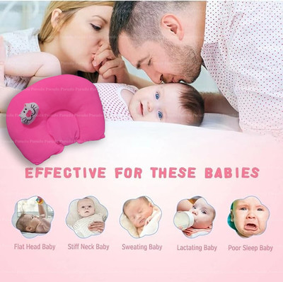 BabeDesk Mustard Seeds, Microfibre Baby Pillow Pack of 1 Animals U-Shape(Hot Pink)