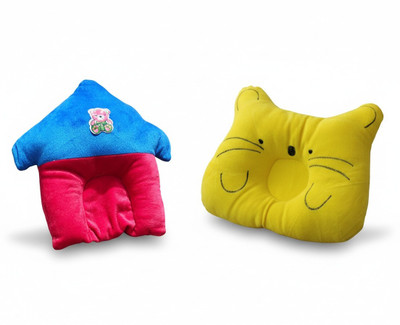 Trivika And Sons Mustard Seeds Baby Pillow Pack of 2 Solid(Blue, Yellow)