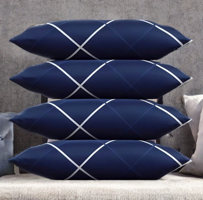 GUNVAR INDIA PRIVATE LIMITED Polyester Fibre Sleeping Pillow Pack of 4 Solid LUXURY(Blue)