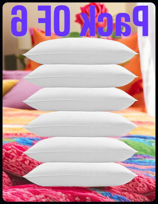 JAYOG ENTERPRISE Microfibre Sleeping Pillow Pack of 6 Solid White Pillow 6(White)