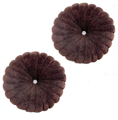 Shri Ganesh Handloom Polyester Fibre Solid Cushion Pack of 2(Brown)